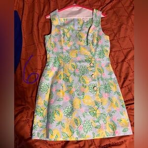 Lilly Pulitzer Lemon Print Dress - Yellow, Green, Pink